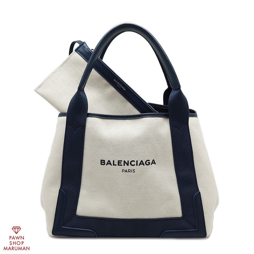 【BALENCIAGA】バレンシアガ カバスS トートバッグ 339933 ブルー キャンバスxレザー/tm05836kw