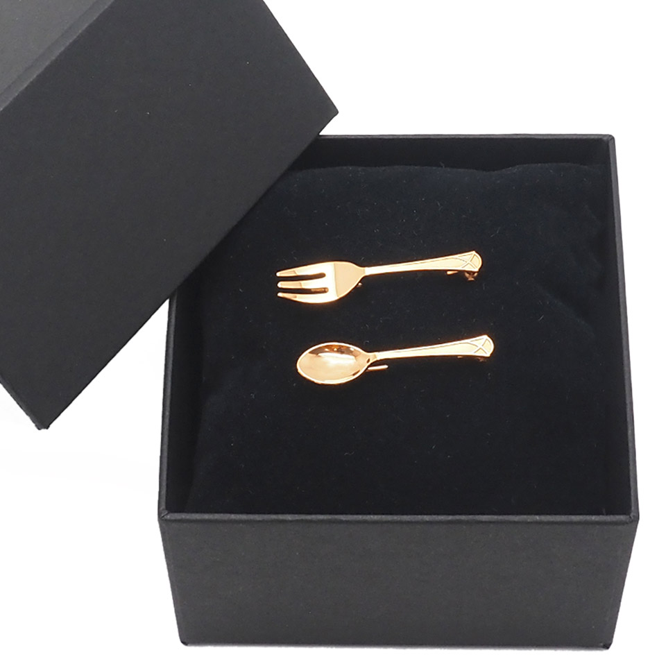 MIKIMOTO ミキモト フォーク型 スプーン型 ブローチセット K18YG