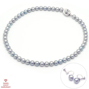 【未使用級】TASAKI アコヤパール ネックレス セット 7.5㎜ K18WG タサキ SV シルバー アコヤパール7.5~8mm ネックレス レディース