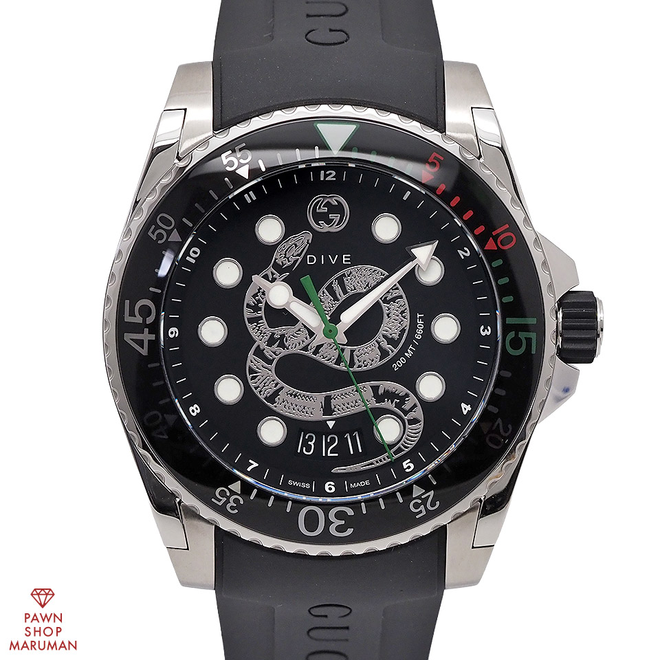 GUCCI グッチ DIVE ダイブ スネークモチーフ YA136217 クォーツ SS